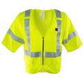 Ironwear Flame-Resistant Safety Vest Class 3 w/ Zipper & Radio Tabs (Lime/3X-Large) 1258FR-LZ-RD-3XL